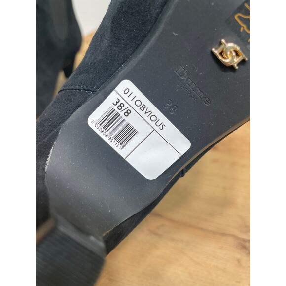 Dune London Comfort Kitten Chelsea Ankle Boot Black Suede Sz 7.5/8 US 38 EU NIB - Picture 12 of 12